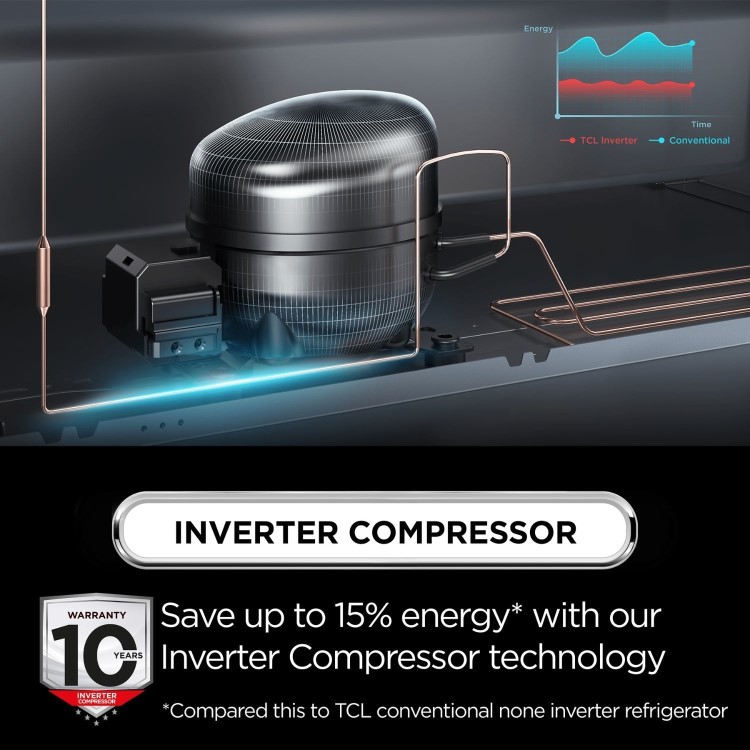 TCL P Series 318 Litre 70/30 Freestanding Fridge Freezer - White