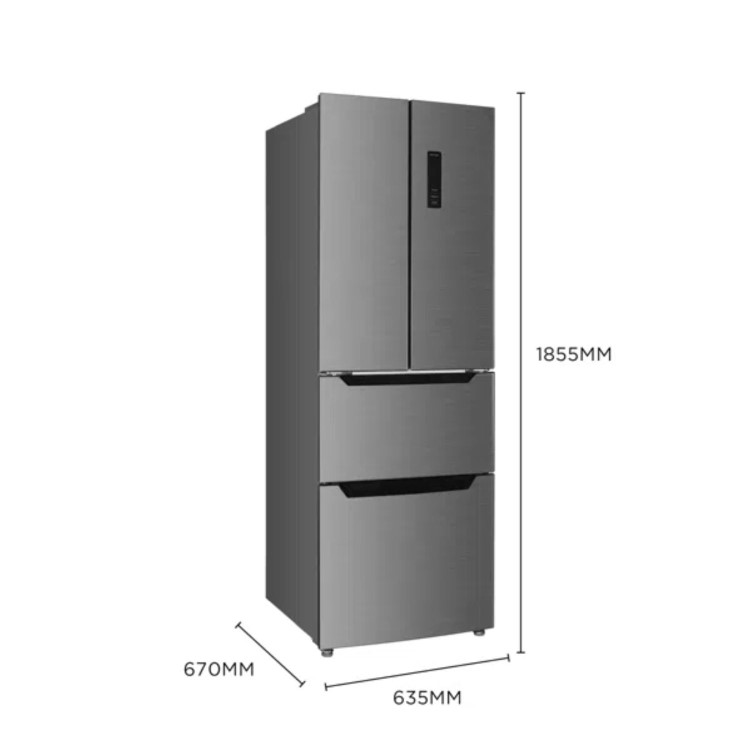 TCL 320 Litre Four Door American Fridge Freezer - Stainless Steel