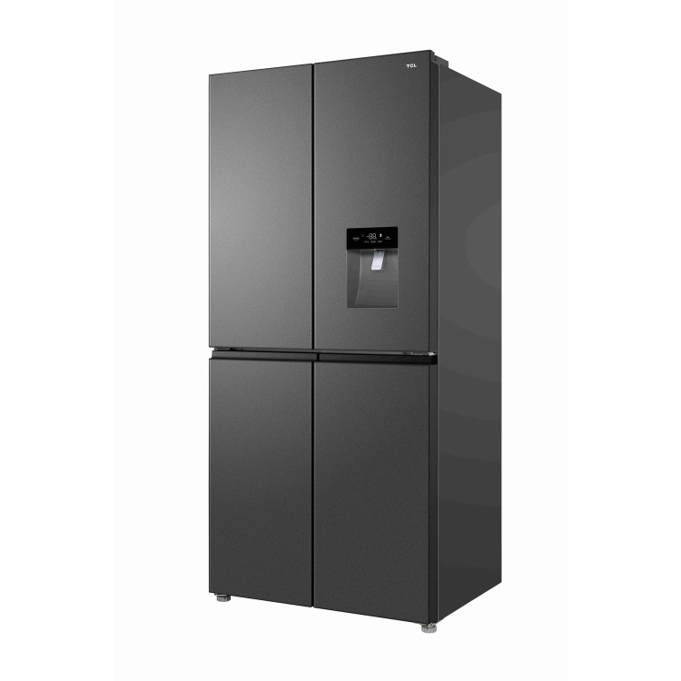 Refurbished TCL RP466CSE1UK 466 Litre American Frost Free Fridge Freezer with Water Dispenser Grey
