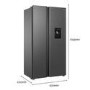 TCL 503 Litre Side-by-Side American Fridge Freezer - Grey