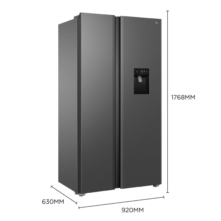 TCL 503 Litre Side-by-Side American Fridge Freezer - Grey