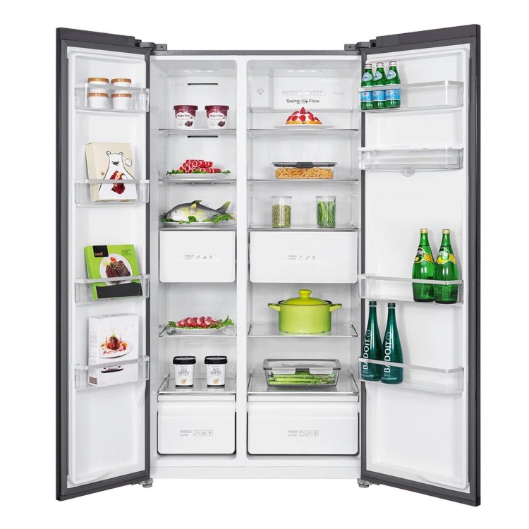 TCL 503 Litre Side-by-Side American Fridge Freezer - Grey