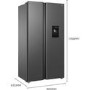 TCL 503 Litre Side-by-Side American Fridge Freezer - Grey
