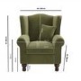Olive Green Velvet Wingback Armchair - Rupert