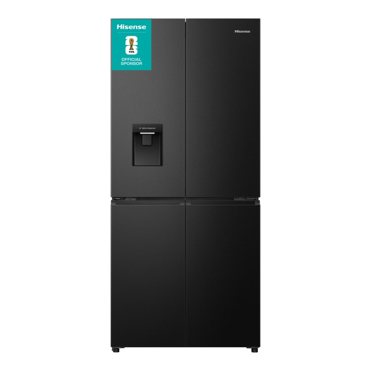 Hisense Pureflat Infinite 482 Litre Four Door American Fridge Freezer - Black