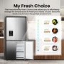 Hisense PureFlat Slim 482 Litre Four Door American Fridge Freezer - Silver