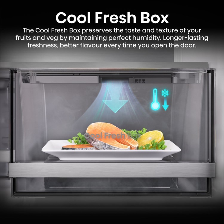 Hisense PureFlex 640 Litre Four Door American Fridge Freezer - Grey