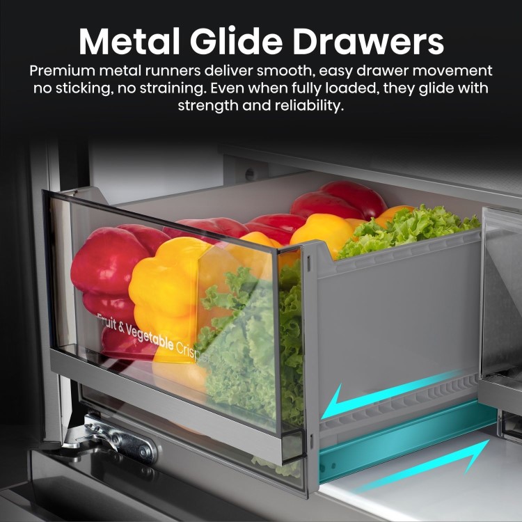 Hisense PureFlex 640 Litre Four Door American Fridge Freezer - Grey