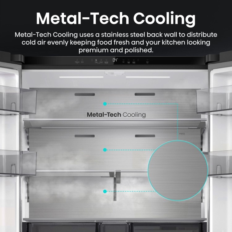 Hisense PureFlex 640 Litre Four Door American Fridge Freezer - Silver