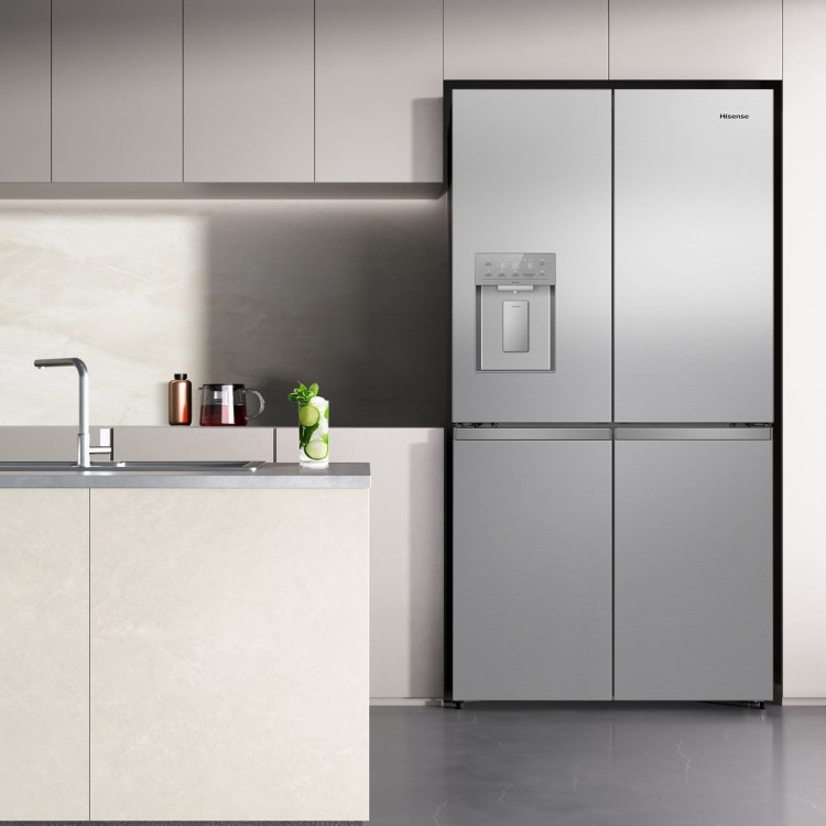 Hisense PureFlex 640 Litre Four Door American Fridge Freezer - Stainless Steel