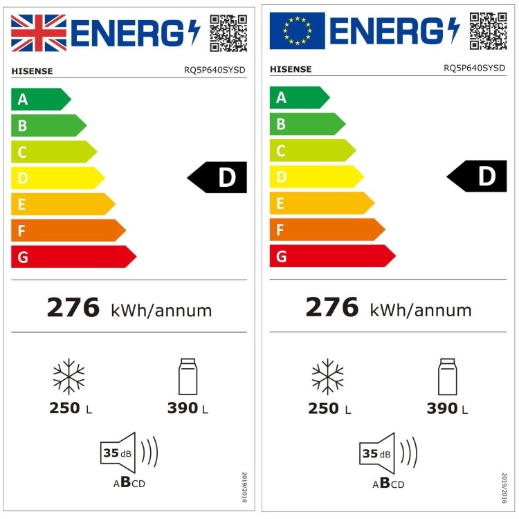 Hisense PureFlex 640 Litre Four Door American Fridge Freezer - Stainless Steel