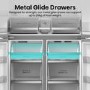 Hisense 584 Litre 4 Door American Fridge Freezer Non Plumbed Water Dispenser - Grey