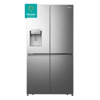 Hisense 584 Litre 4 Door American Fridge Freezer Non Plumbed Water Dispenser - Grey