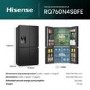 Hisense PureFlat 584 Litre Four Door American Fridge Freezer - Black