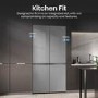 Hisense KitchenFit 591 Litre Four Door American Fridge Freezer - Silver