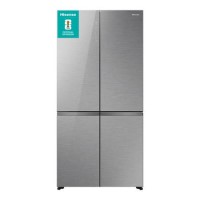 Hisense KitchenFit 591 Litre Four Door American Fridge Freezer - Silver