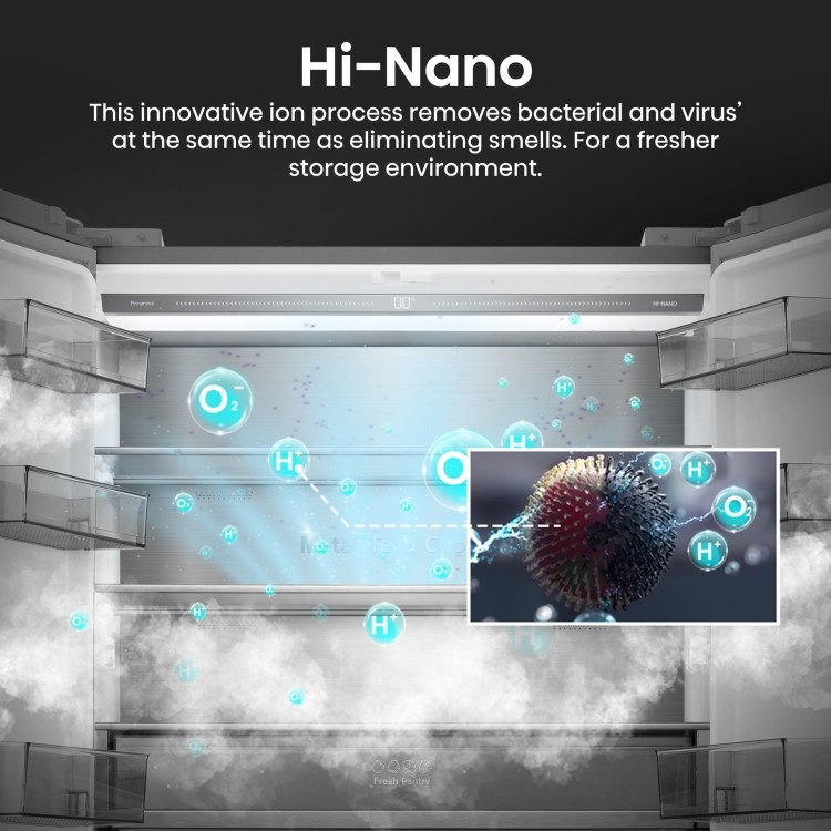 Hisense KitchenFit 591 Litre Four Door American Fridge Freezer - Silver