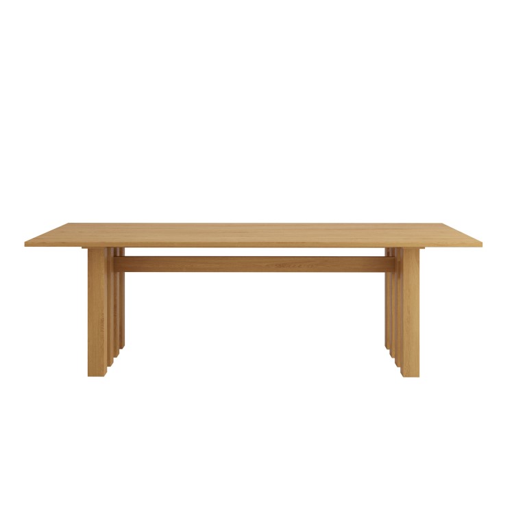 Large Solid Oak Rectangular Dining Table - Seats 6 - 8 - Roe