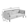 Grey 3 Seater Velvet Sofa Bed with Cushions - Rory