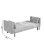 Grey 3 Seater Velvet Sofa Bed with Cushions - Rory