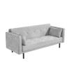 Grey 3 Seater Velvet Sofa Bed with Cushions - Rory
