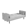 Grey 3 Seater Velvet Sofa Bed with Cushions - Rory