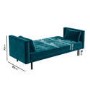Teal Blue Velvet Sofa Bed with Cushions - Seats 3 - Rory