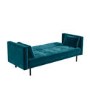 Teal Blue Velvet Sofa Bed with Cushions - Seats 3 - Rory
