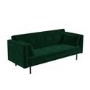 Velvet Sofa Bed in Dark Green with Buttons - Seats 3 - Rory