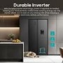 Hisense PureFlat 541 Litre Side-by-Side American Fridge Freezer - Black