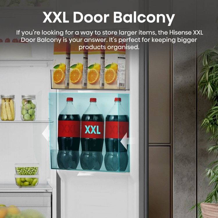 Hisense PureFlat 541 Litre Side-by-Side American Fridge Freezer - Black