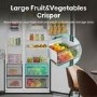Refurbished Hisense PureFlat 528 Litre Side-By-Side American Fridge Freezer - Black