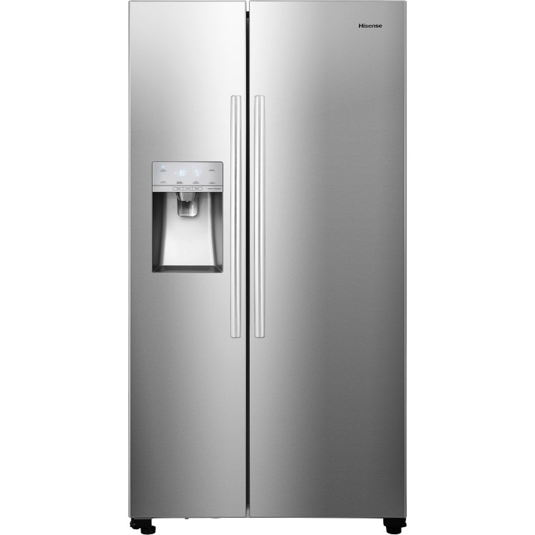 Hisense 535 Litre American Fridge Freezer - Stainless steel