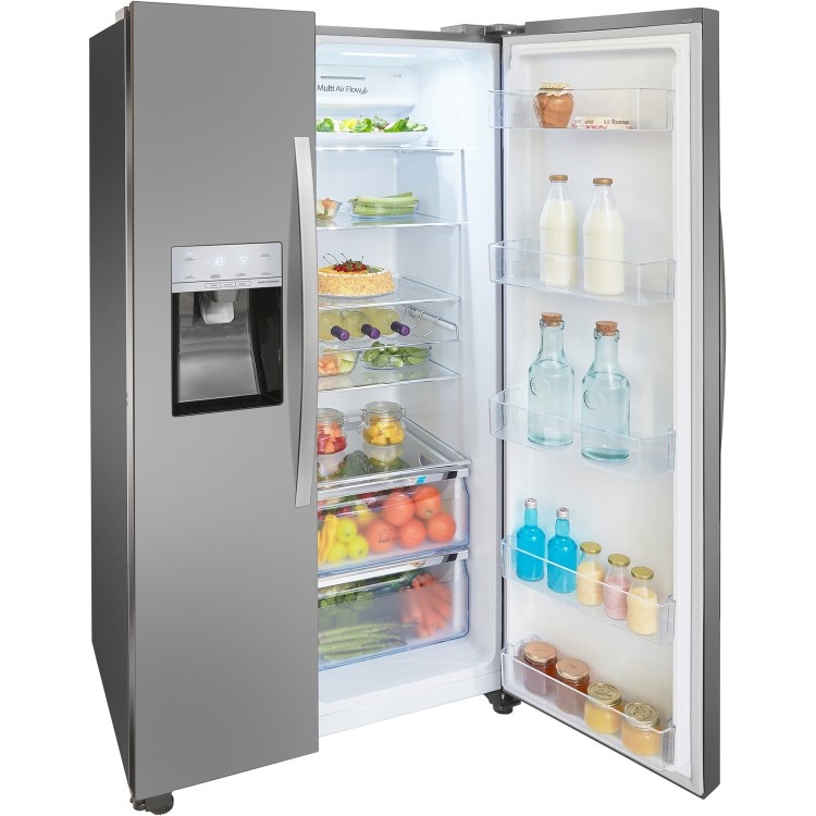 Hisense 535 Litre American Fridge Freezer - Stainless steel