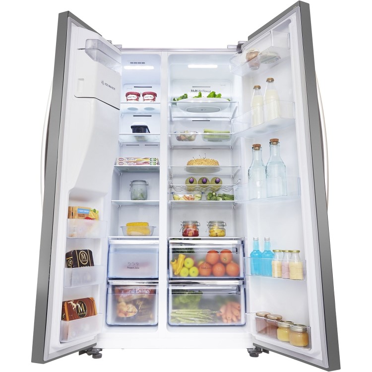 Hisense 535 Litre American Fridge Freezer - Stainless steel