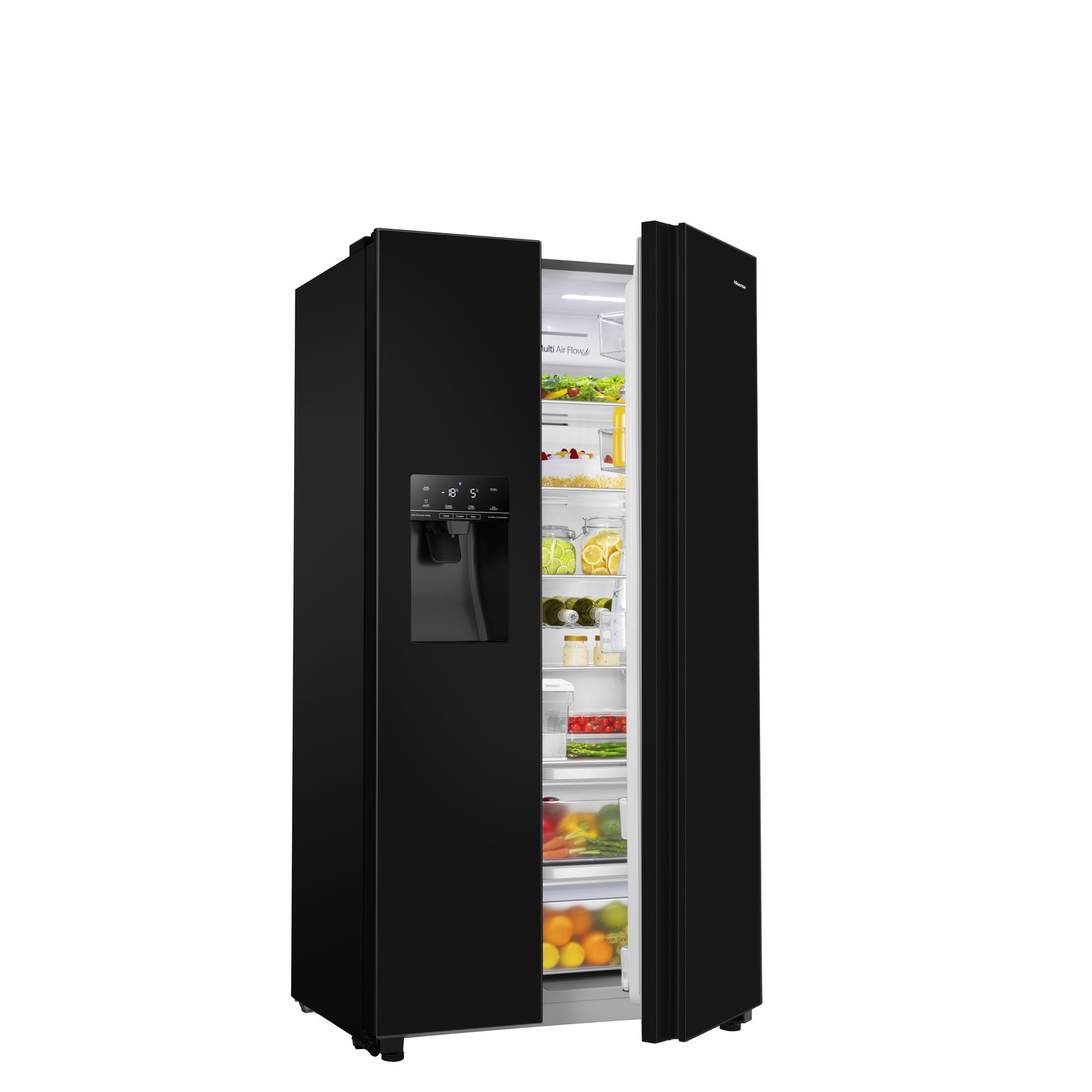 Hisense 562 Litre SideBySide American Fridge Freezer Black