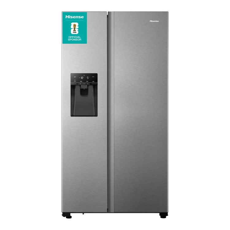 Hisense 562 Litre Freestanding American Fridge Freezer -  Stainless Steel