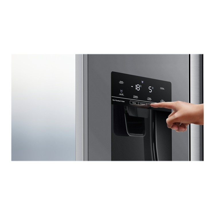Refurbished Hisense RS694N4TIE Freestanding 562 Litre Frost Free American Fridge Freezer Stainless Steel