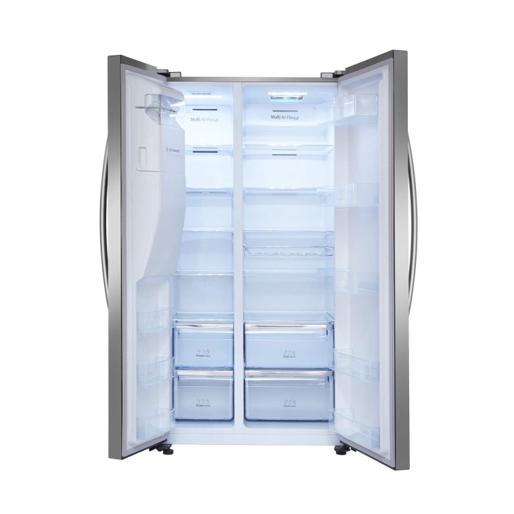 Refurbished Hisense RS696N4II1 Freestanding 535 Litre 50/50 American Fridge Freezer Stainless Steel