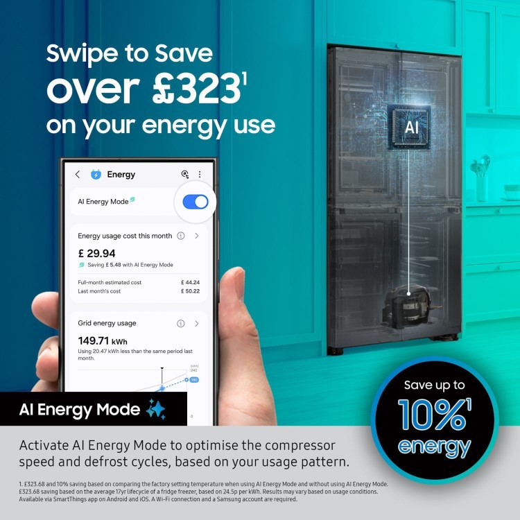 Samsung Series 6 640 Litre Side-By-Side American Fridge Freezer - Silver