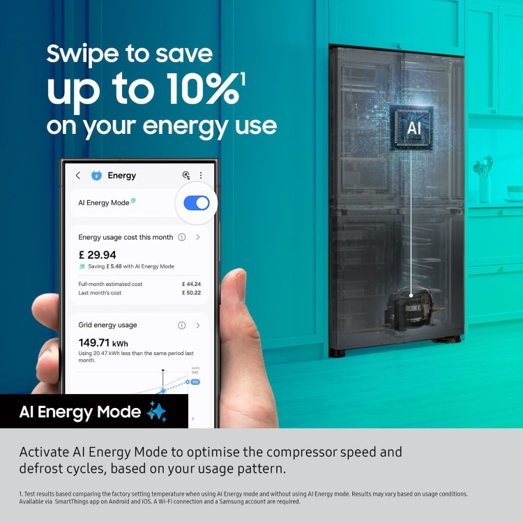 Samsung Series 7 634 Litre Side-By-Side American Fridge Freezer - Silver