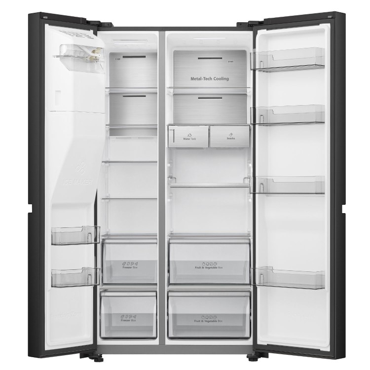 Hisense 632 Litre Side-By-Side American Fridge Freezer - Black