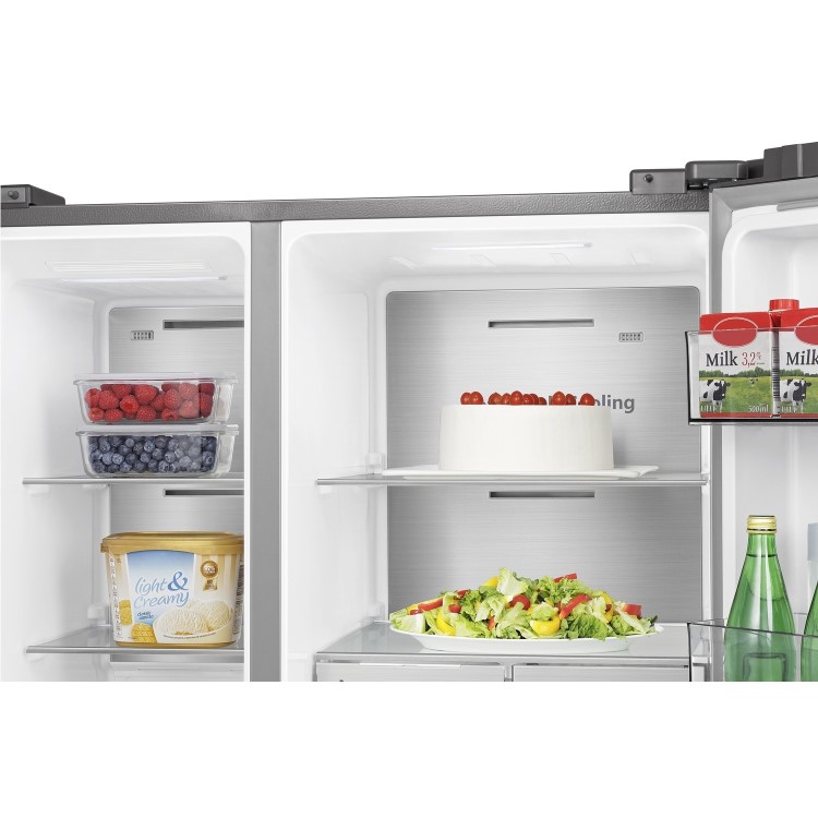 Hisense 632 Litre Side-By-Side American Fridge Freezer - Stainless Steel