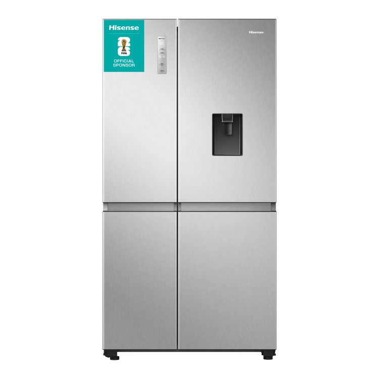 Hisense 649 Litre Side-By-Side American Fridge Freezer - Stainless Steel