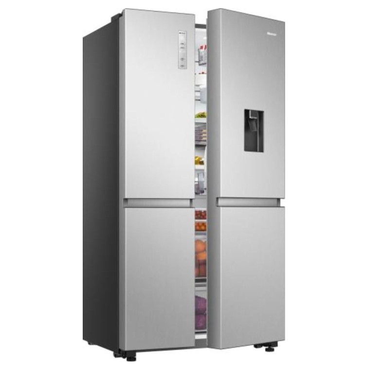 Hisense 649 Litre Side-By-Side American Fridge Freezer - Stainless Steel