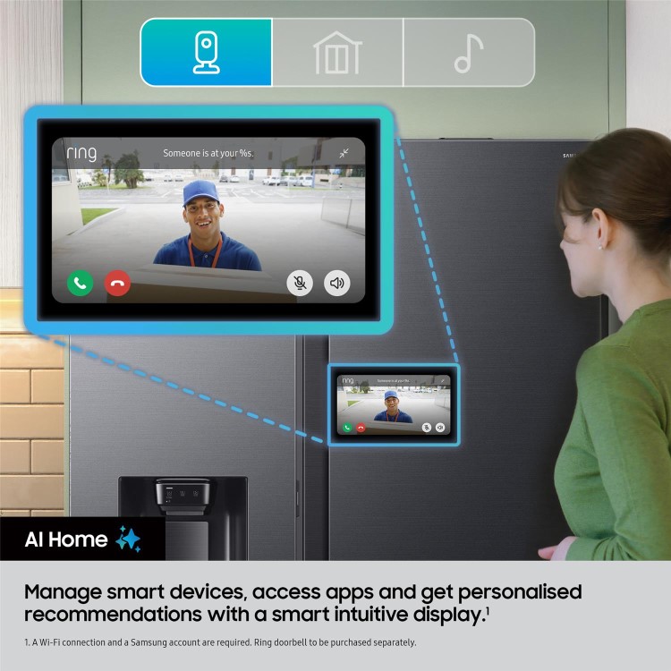 Samsung Series 9 AI Home 621 Litre Side-by-Side American Fridge Freezer - Silver