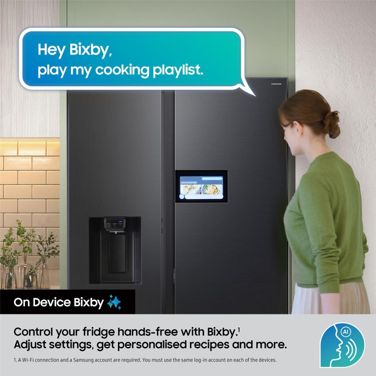 Samsung Series 9 AI Home 621 Litre Side-by-Side American Fridge Freezer - Silver