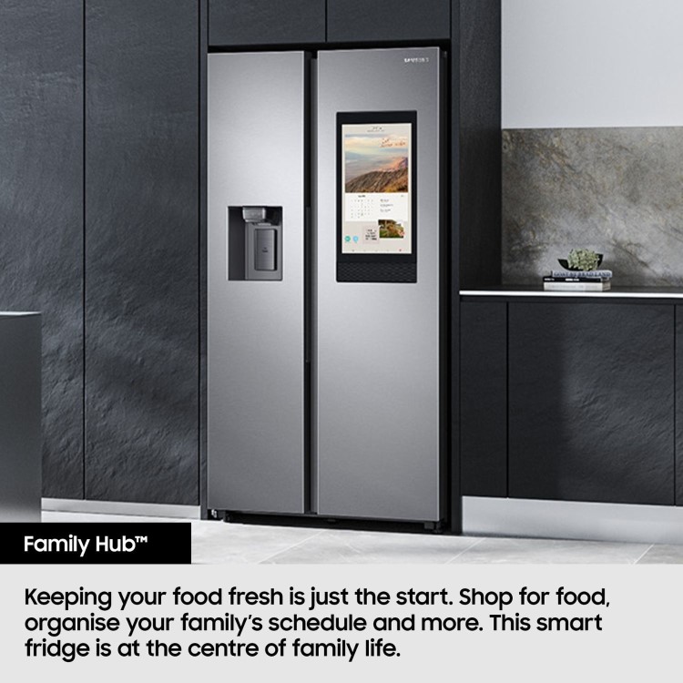 Samsung Family Hub 614 Litre Side-By-Side American Fridge Freezer - Black