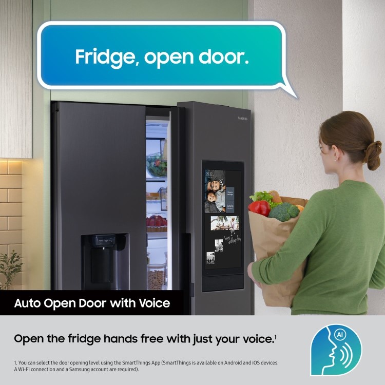 Samsung Family Hub 614 Litre Side-By-Side American Fridge Freezer - Silver