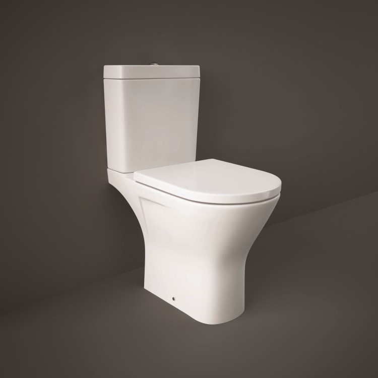 GRADE A1 - Close Coupled Rimless Toilet with Soft Close Seat - RAK Resort Maxi